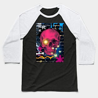 Pink Skull Graffiti Baseball T-Shirt